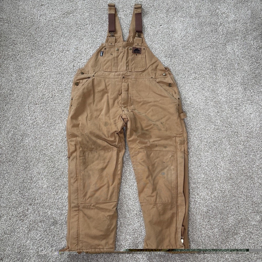 Old Mill Mens Bib Overalls Medium Tan Brown  Thinsulate Lined Workwear Outdoors